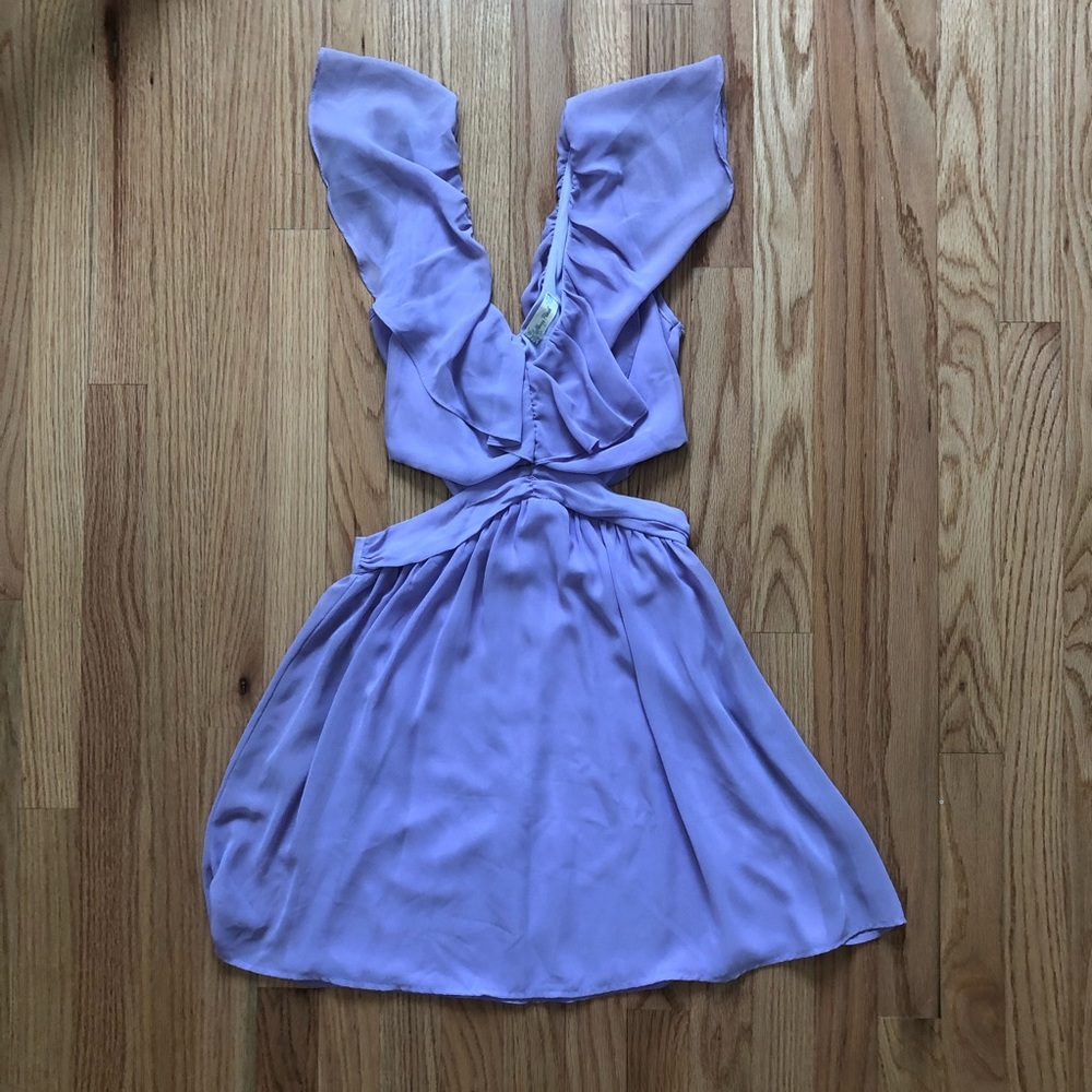 Honey Punch Purple Side Cutout Flowy Dress - S
